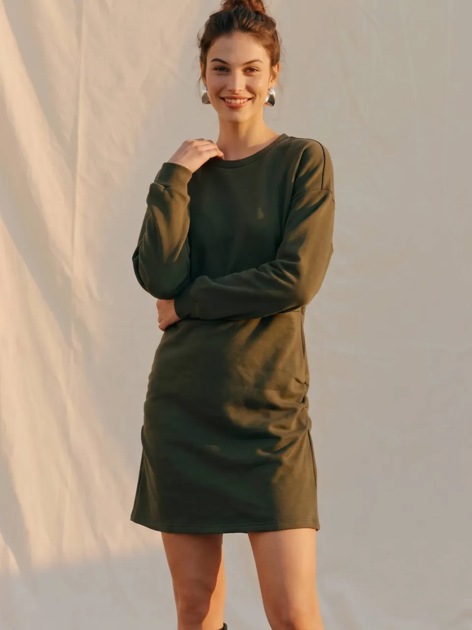 Vero Moda x Wehkamp midi sweatjurk - groen, foto 4
