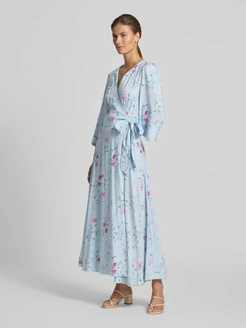 Yas Wikkeljurk met V-hals model 'SAVANNA' lichtblauw, foto 4