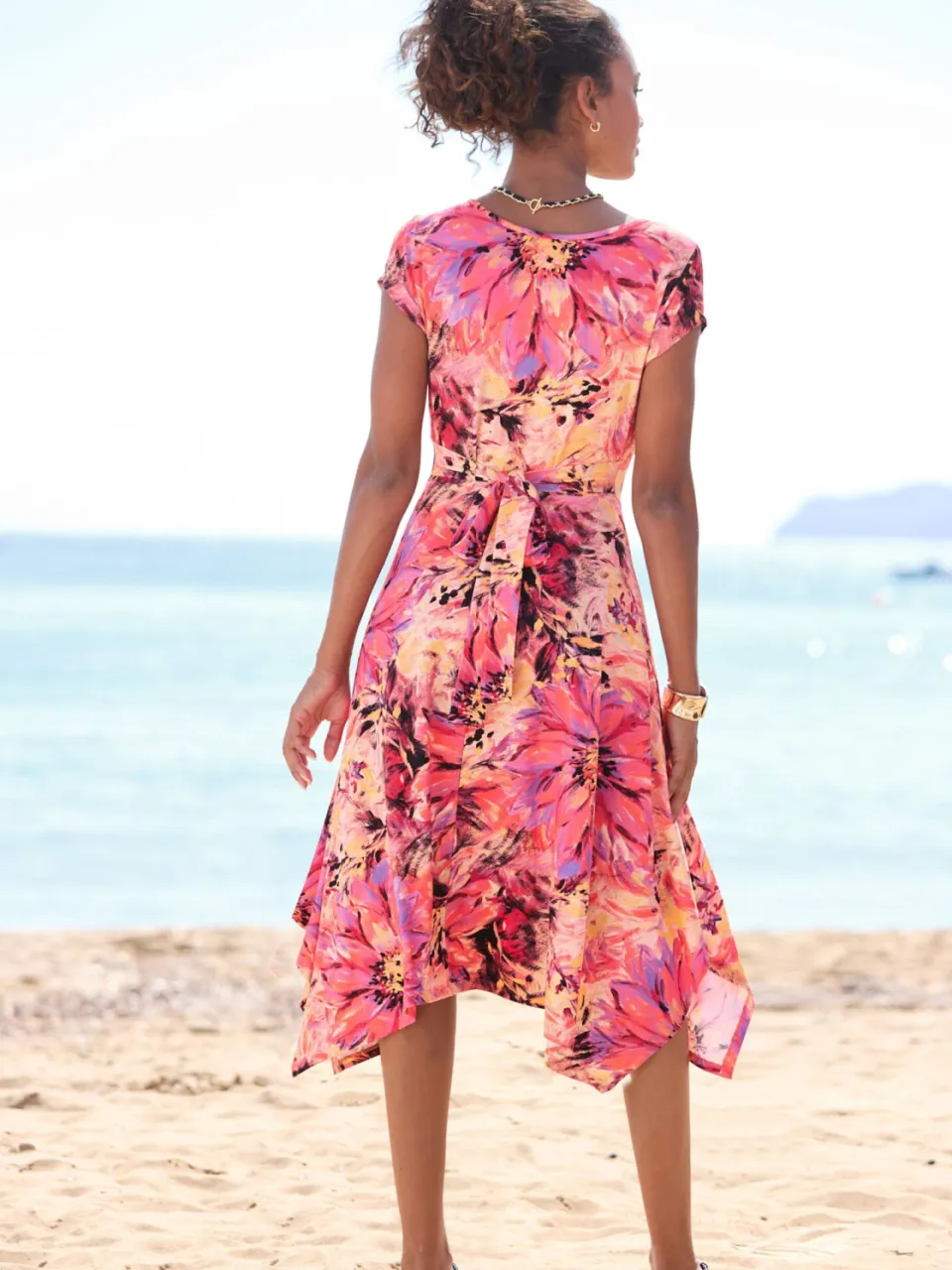 Jersey jurk pink bedrukt, foto 2
