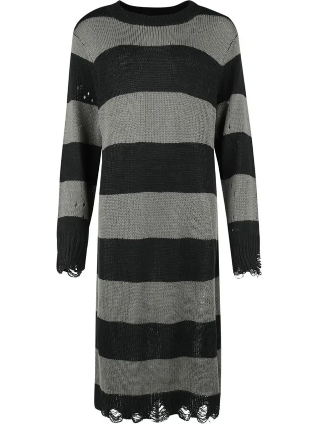 Killstar Within Soulser Dames Maxi-jurk - zwart/grijs zwart;grijs