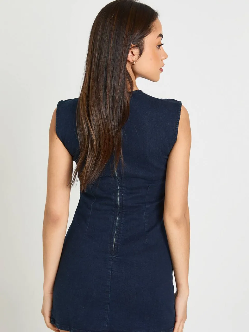 boohoo Dames Basic Denim Shiftjurk, foto 3