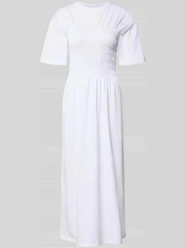 Jake*s Casual midi-jurk met smokelementen Wit