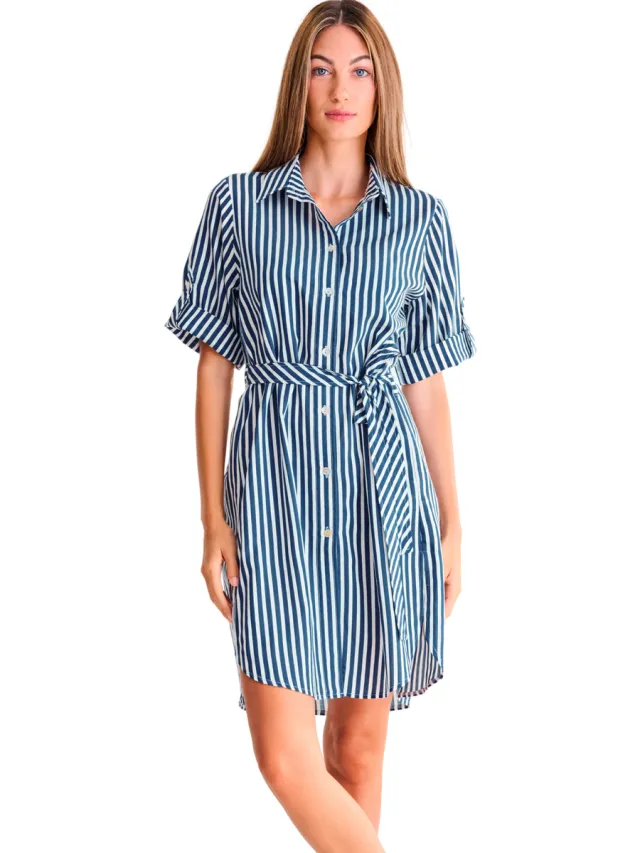Lisca Korte Jurk Lisca Zomerjurk met slipe mouwen SYDNEY Blauw