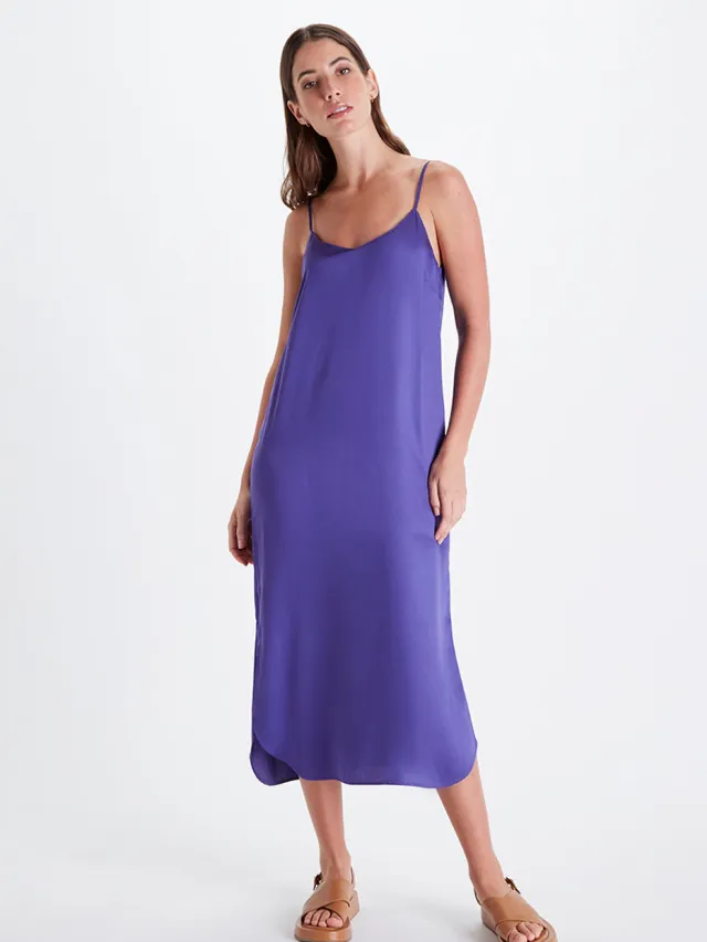 Neu Nomads dames vegan Slipdress Easy Peri Paars