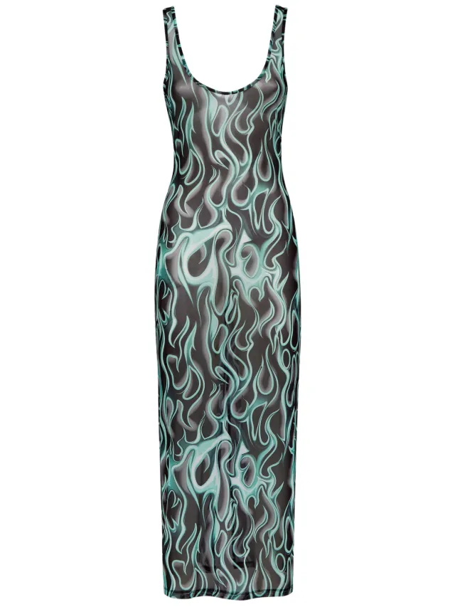 Philipp Plein Lange Jurk Flame zwart, foto 2