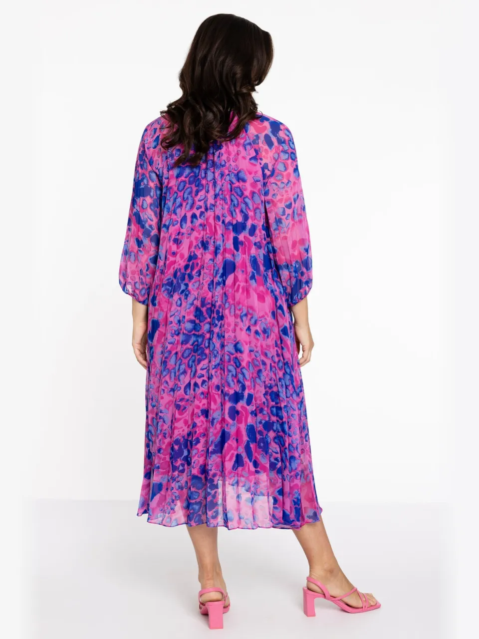 Yoek Jurk plisse FIERCE | Roze, foto 2