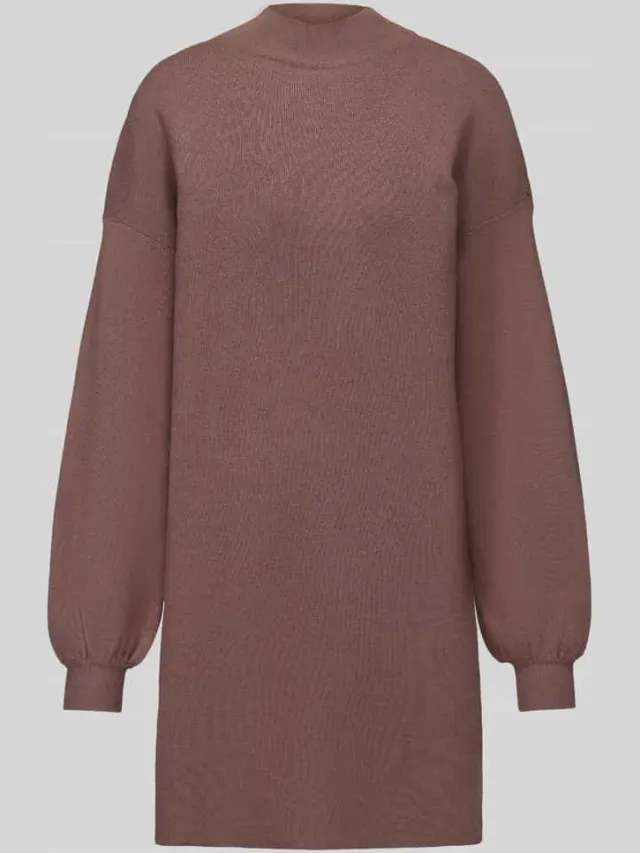 Vero Moda relaxed fit tricotjurk van viscosemix model 'NANCY' middenbruin, foto 2