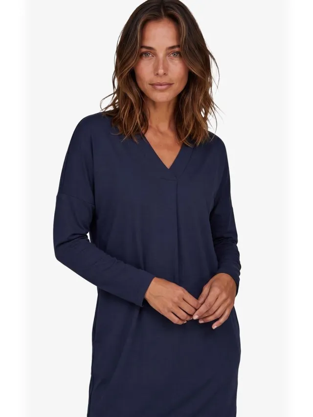 Didi Dames Loose dress Indy Dark blue Blauw