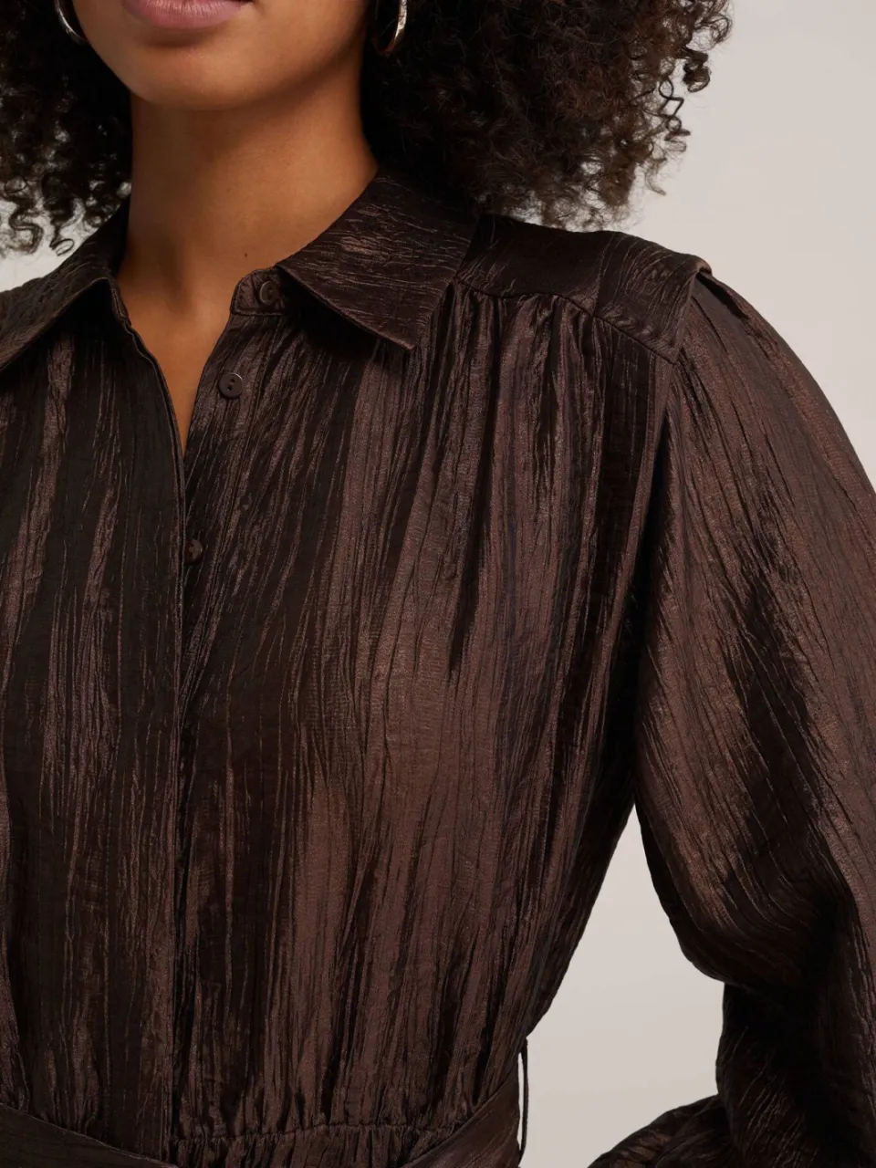 WE Fashion midi jurk - bruin, foto 4