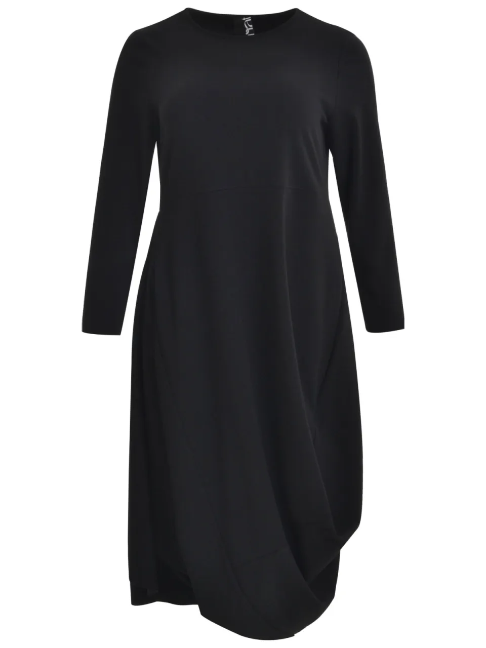 Mat Fashion Plus Size asymmetrische maxi jurk - zwart, foto 2
