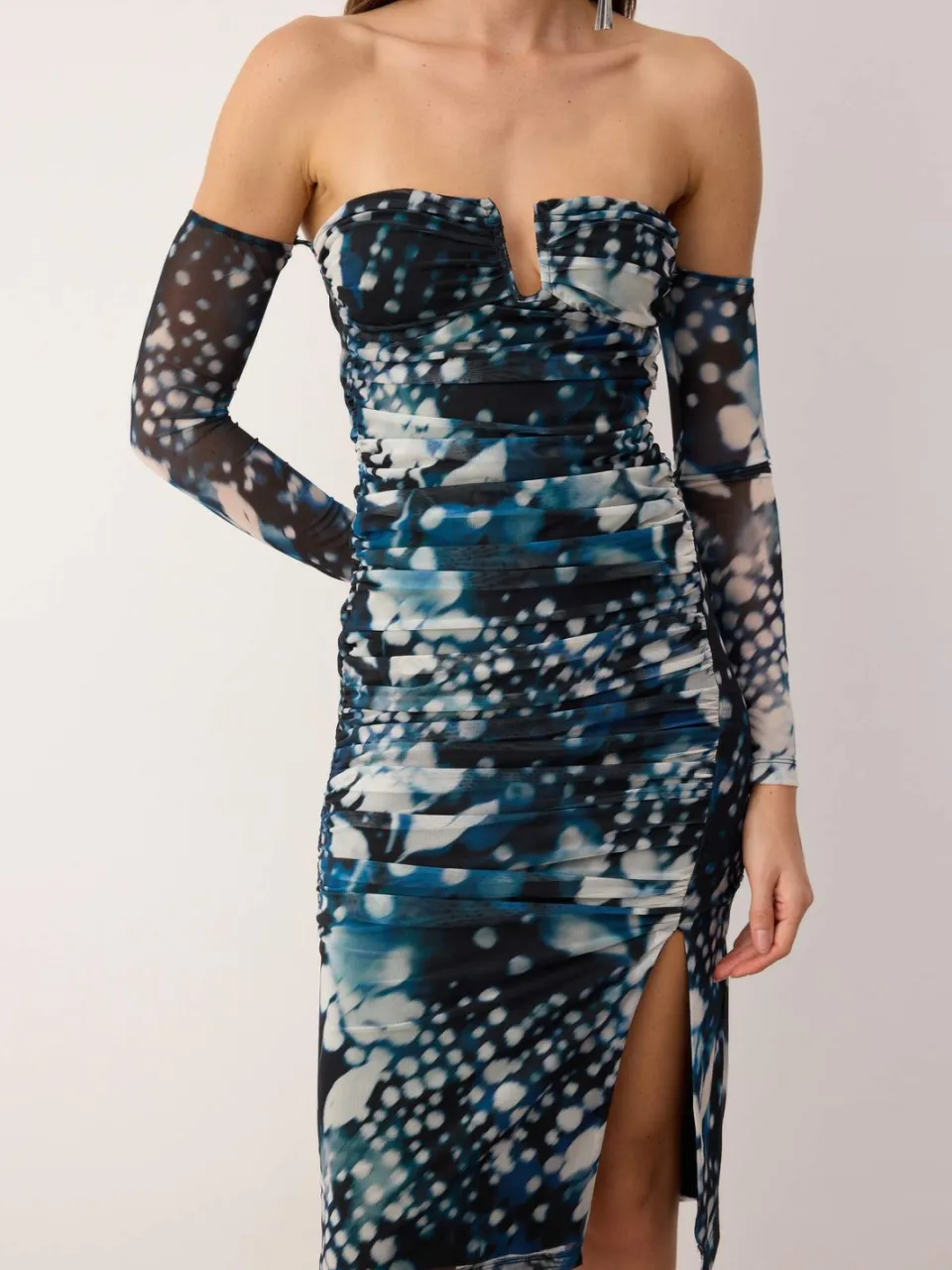 Trendyol TRENDYOLMİLLA Dames Meerkleurig Abstract Midi Lang Stijlvol/Avond Bodycon Jurken veelkleurig, foto 2