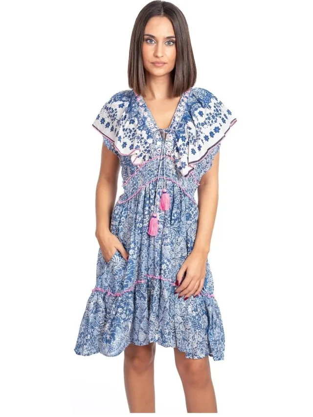 Isla Bonita By Sigris Korte Jurk Isla Bonita By Sigris Korte Jurk Blauw