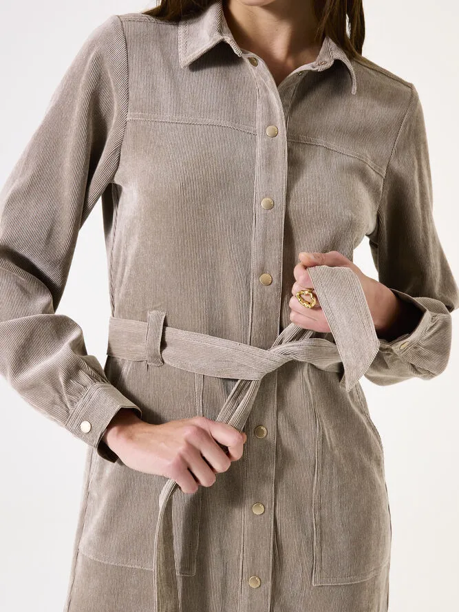 Garcia Taupe corduroy jurk, foto 2