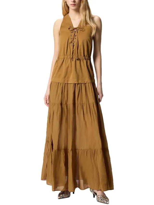 Pinko Lange Jurk Pinko 106822_a3ax-l25 Bruin