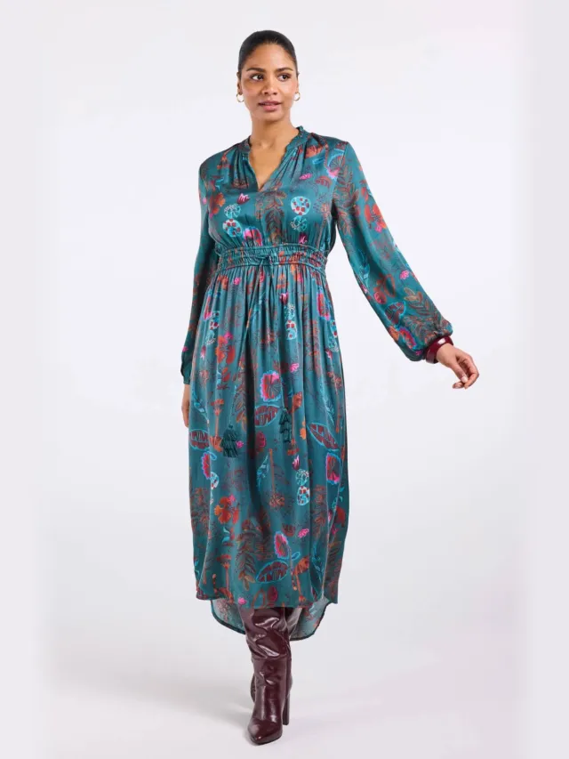 Didi gebloemde maxi jurk - blauw