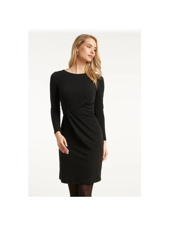Smashed Lemon Zwarte getailleerde elegante jurk