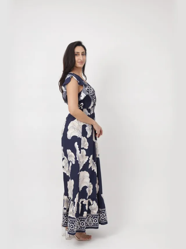 Elara Maxikleid Blue-grey