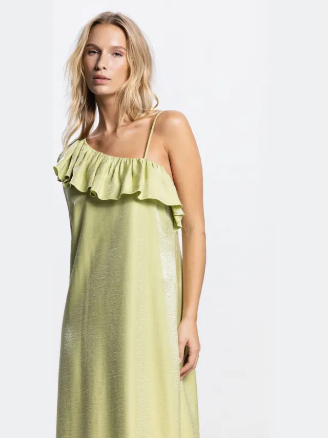 JANSEN Amsterdam maxi jurk groen