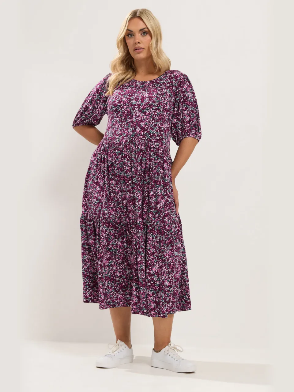 Yours Roze Maxijurk Met Fijne Bloemenprint, foto 2