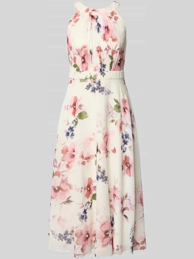 Christian Berg Cocktail midi-jurk met all-over bloemenmotief ecru, foto 2