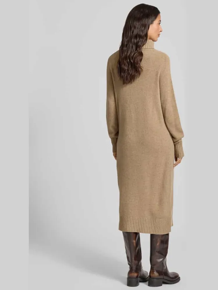 Fynch-Hatton Gebreide jurk met rolkraag beige, foto 3