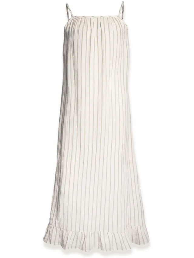 Alwero jurk Roma white/beige stripes
