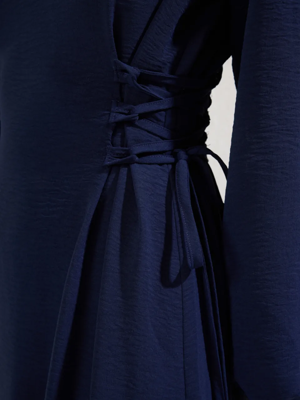 Trendyol Modest Dames Donkerblauw Effen Maxi Lang Casual A-lijn Modest Jurken marineblauw/blauw, foto 2