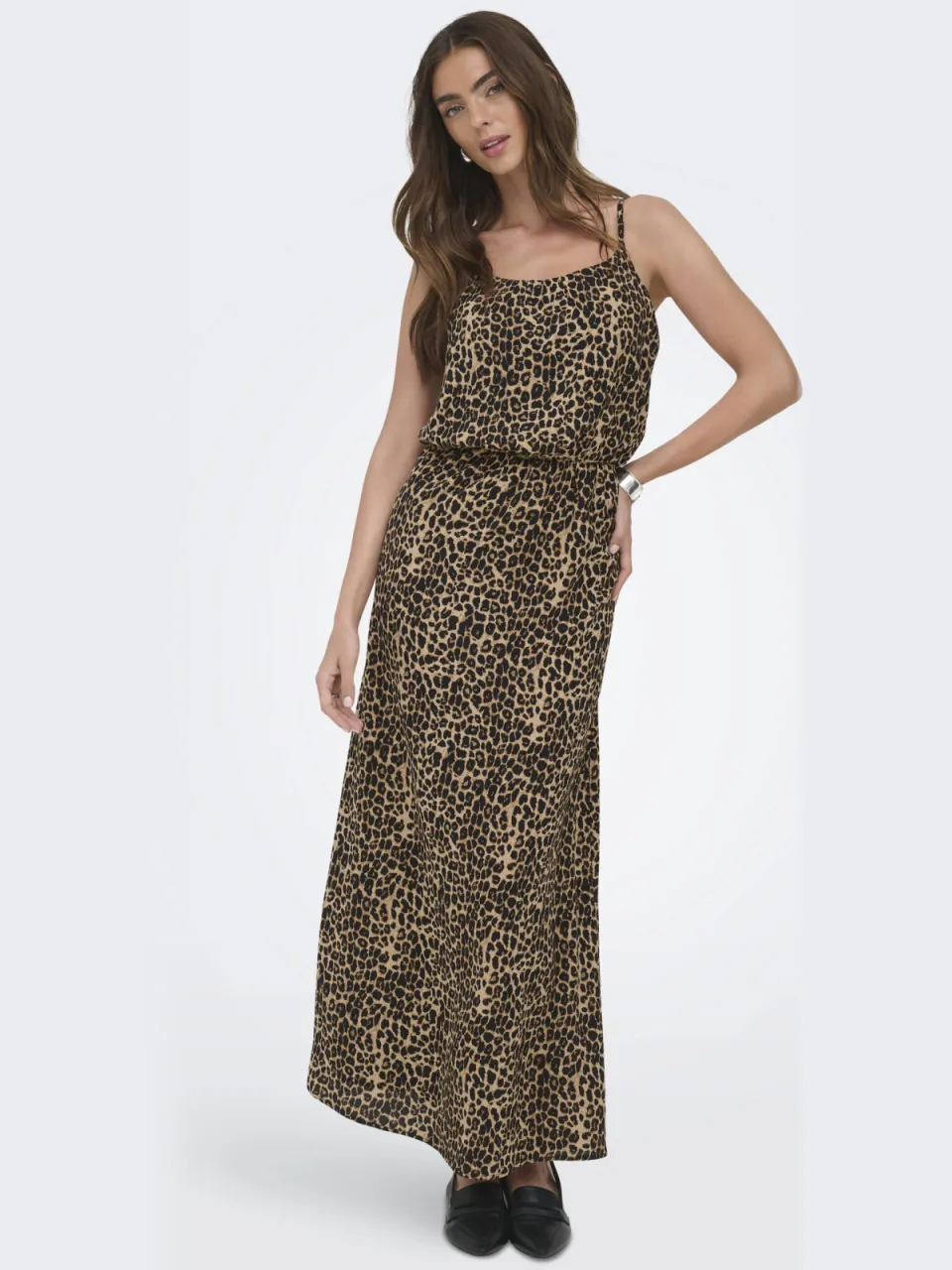 Only maxi jurk Bruin / zwart
