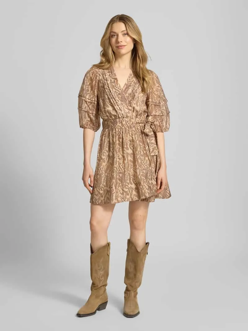 BA&SH mini-jurk met V-hals model 'TEODORA' beige, foto 3