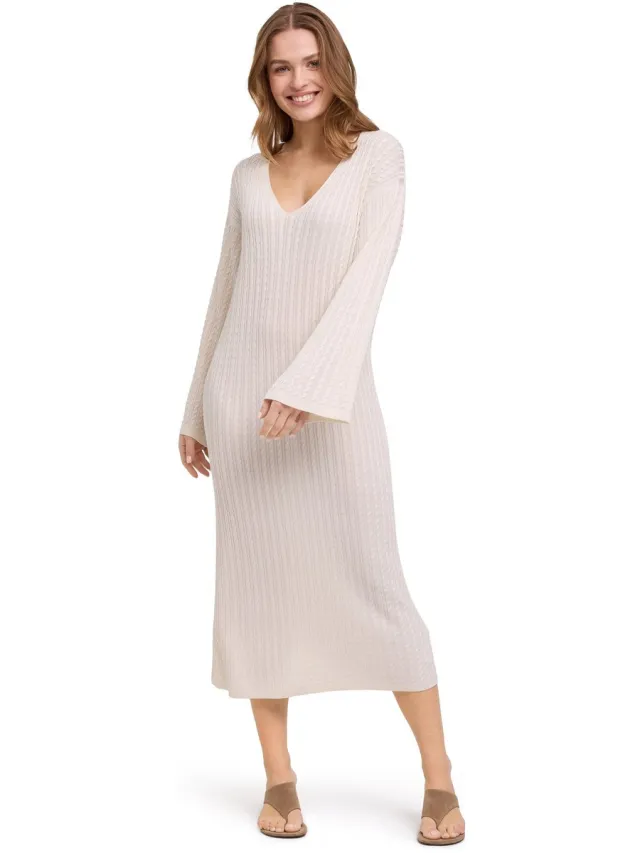 Falke Loungewear Silk Touch comfortabel viscose zijde jurk dames wit wit 2010