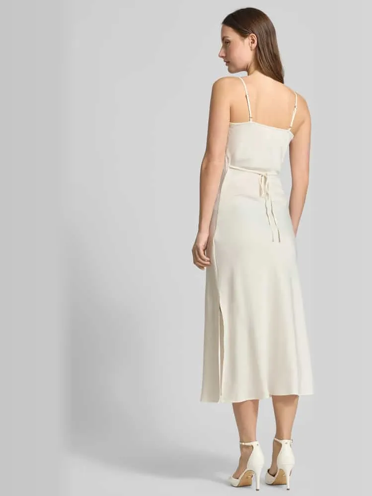 Yas midi-jurk met afneembaar stoffen band model 'Thea' offwhite, foto 3