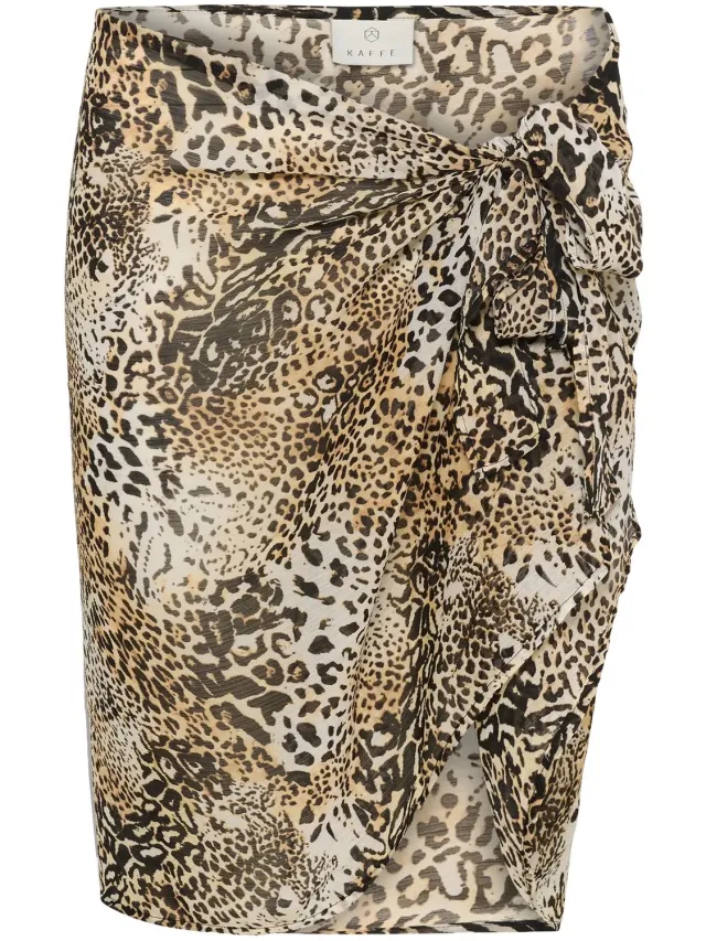 Rok met print voor dames KAFFE KAsea brown leopard
