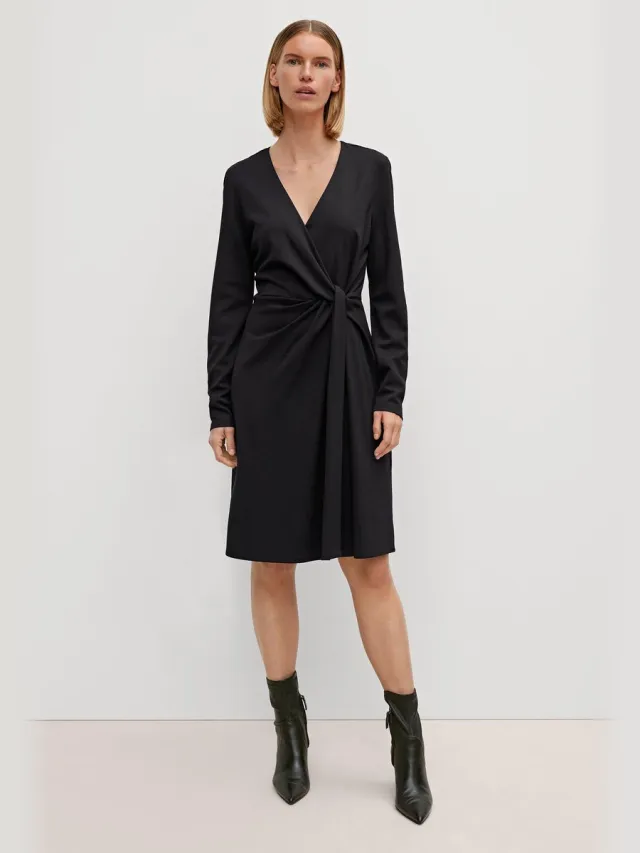 Comma female - Jerseykleid in Wickeloptik zwart