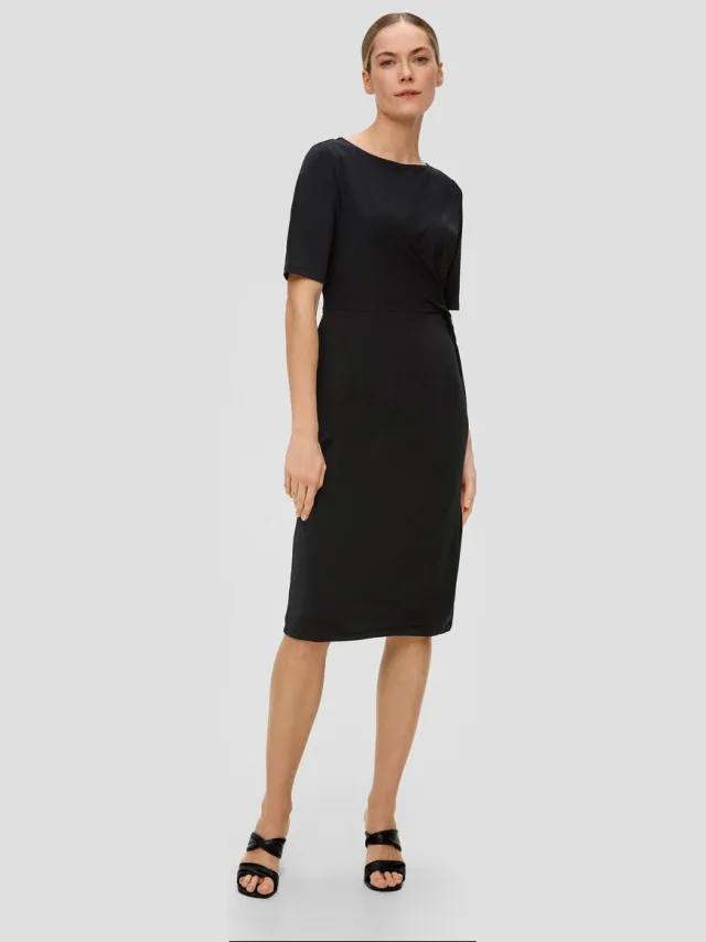 S.Oliver female - Midi-jurk met all-over print zwart