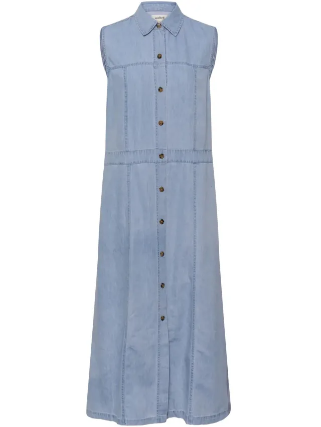 SOAKED IN LUXURY Dameshemdjurk Soaked in Luxury SLAdelita lichtblauw denim