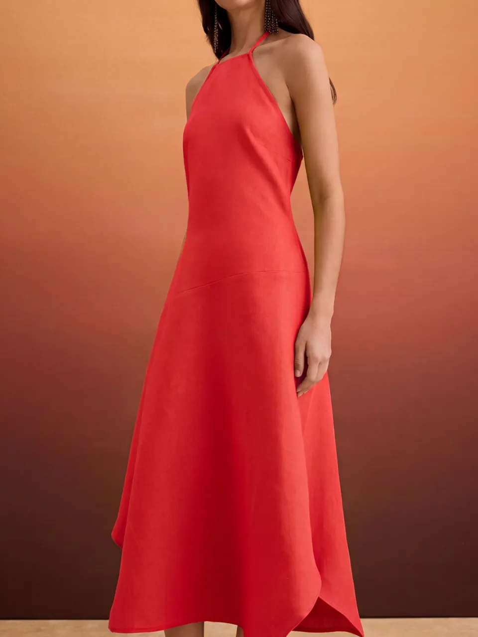 Trendyol TRENDYOLMİLLA Dames Rood Effen Kort / Mini Mouwloos Asymmetrisch Jurken, foto 2