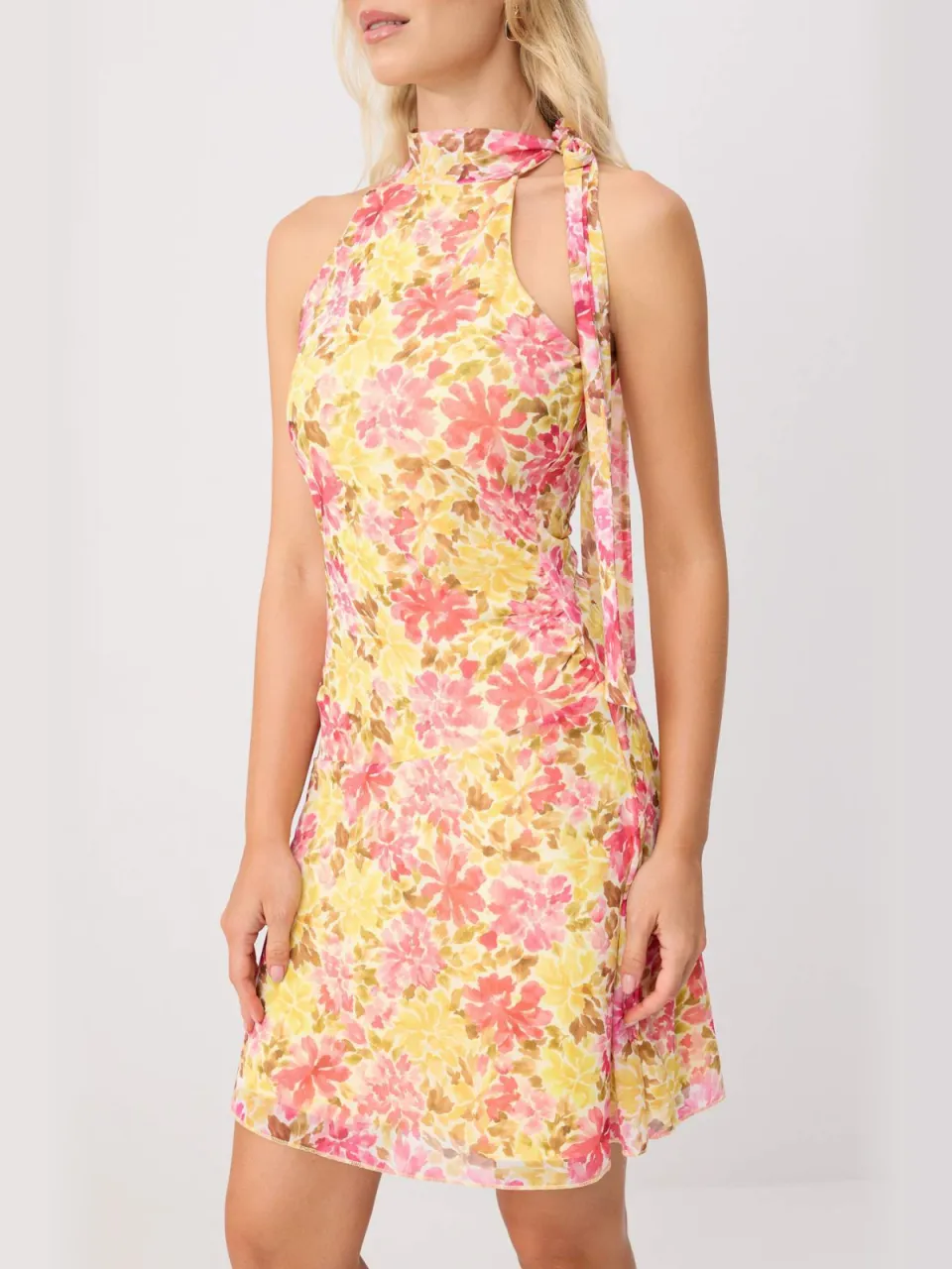 Trendyol TRENDYOLMİLLA Dames Meerkleurig Abstract Extra Kort / Super Mini Mouwloos Skater Jurken veelkleurig, foto 2