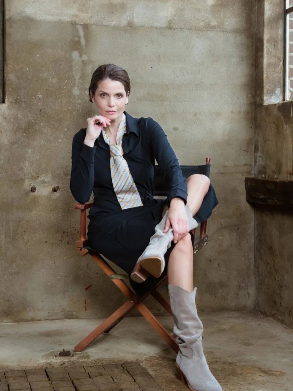 TQ-Amsterdam blousejurk Claudia van travelstof donkerblauw, foto 3