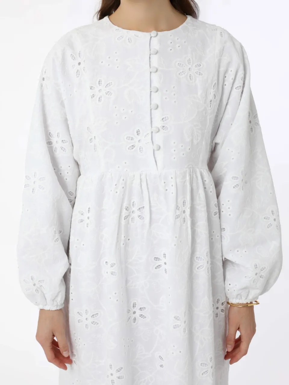 Modanisa Refka Modest jurk wit, foto 2