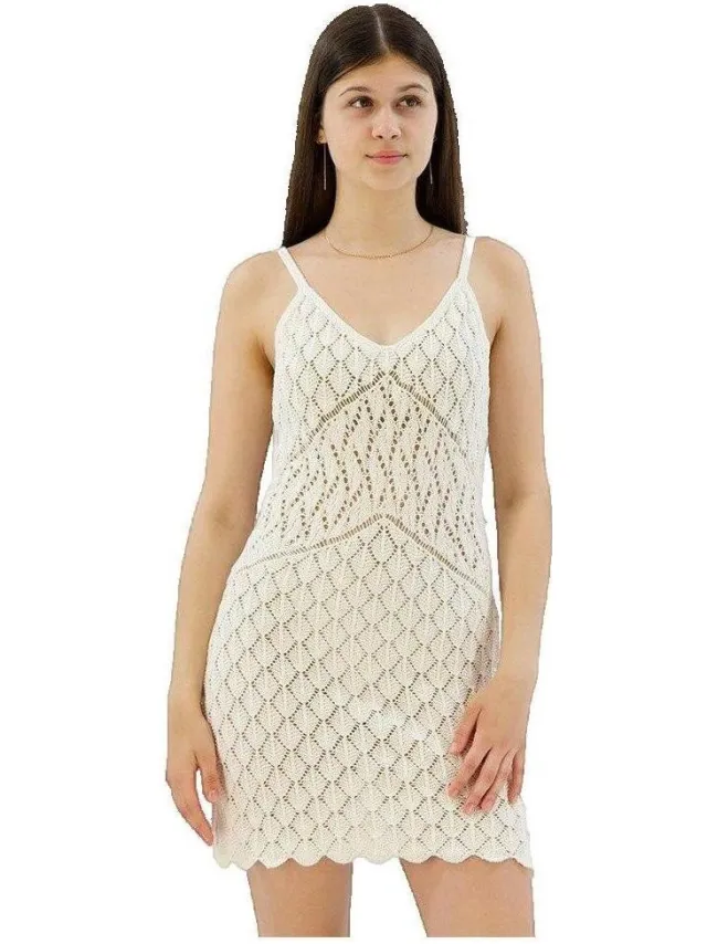 Superdry Korte Jurk Superdry Robe crochet sans manches Beige