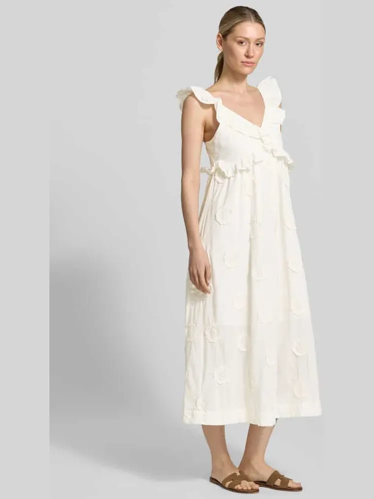 Yas Midijurk met volants model 'YASNAMA' offwhite, foto 4