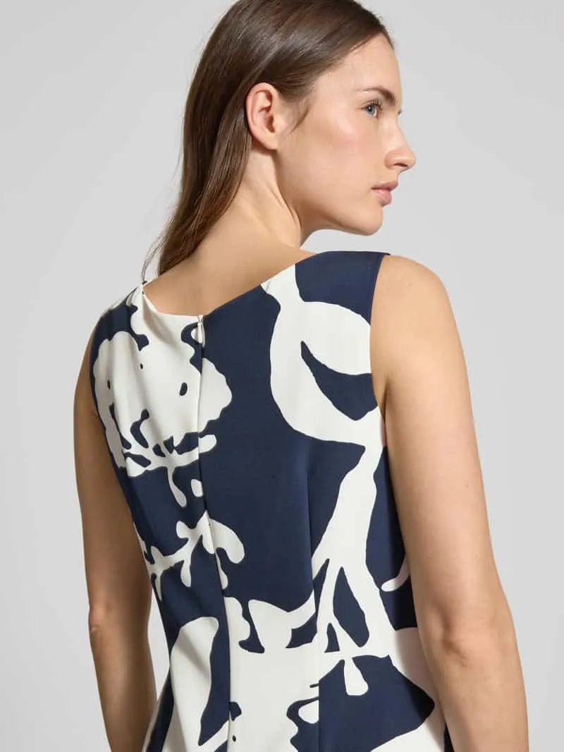 Vera Mont Knie-lange cocktailjurk in wikkellook donkerblauw, foto 5