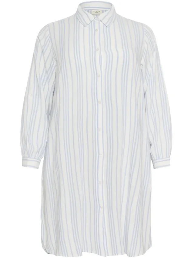 Dameshemdjurk KAFFE Curve Mille chalk/soft chambray stripe