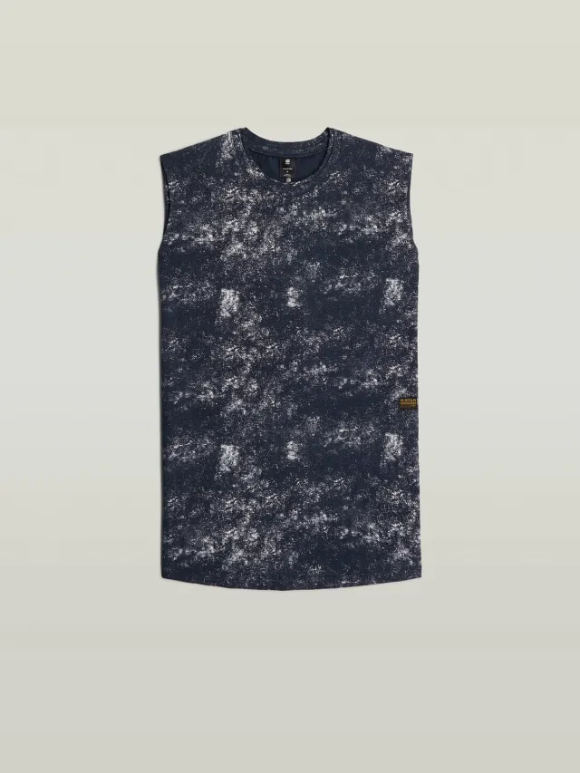 G-Star Aop s\l t dress wmn - Dames - Jurk salute wave spray blauw