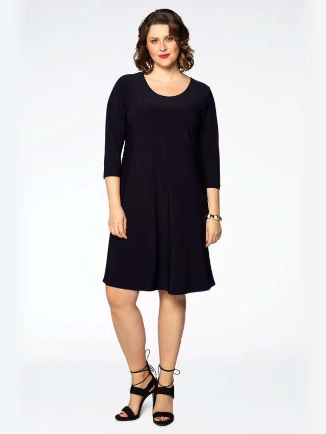 Yoek Dames Jurk 3/4 mouwen blauw