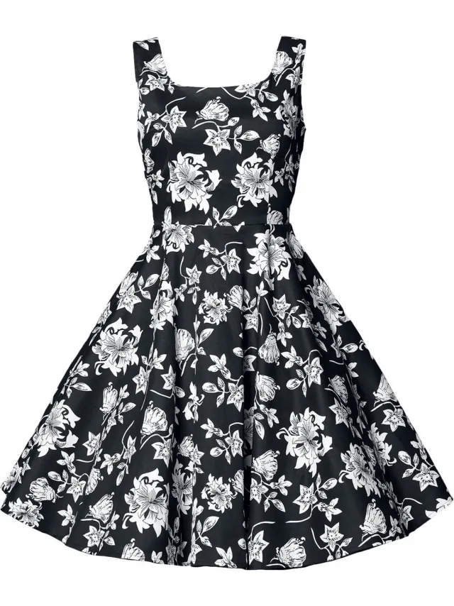 Belsira Swing Dames Midi-jurk - zwart