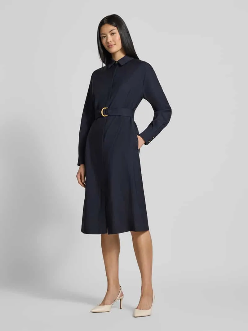 Max Mara Getailleerde vrijetijdsjurk van pure scheerwol model 'PAGELLA' marineblauw, foto 3