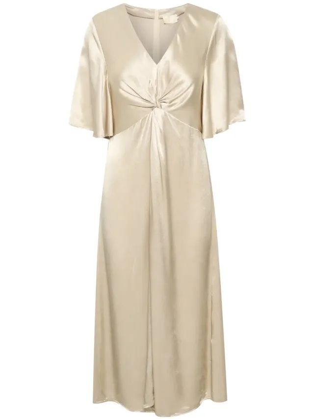 SOAKED IN LUXURY Dames midi-jurk Soaked in Luxury Milu Studio Beige