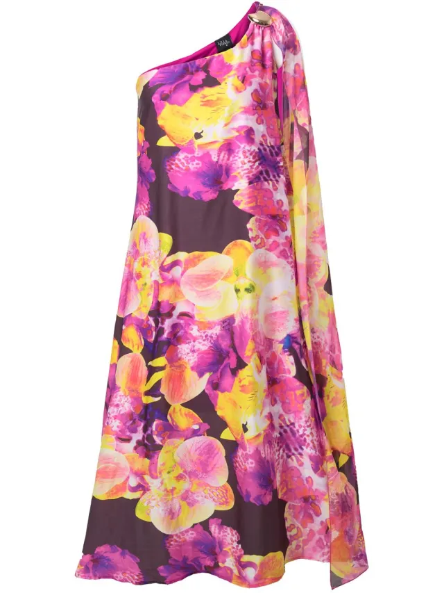 Ulla Popken Dames - Maxi-jurk - Zomerbes - Maat 42+