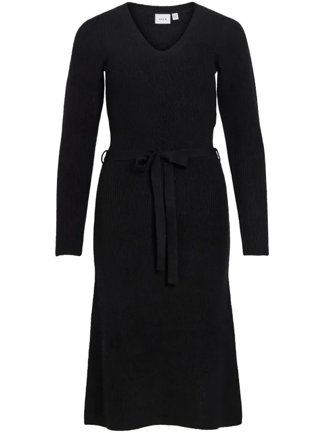 Vila maxi-jurk VIGRY lange mouwen Black1